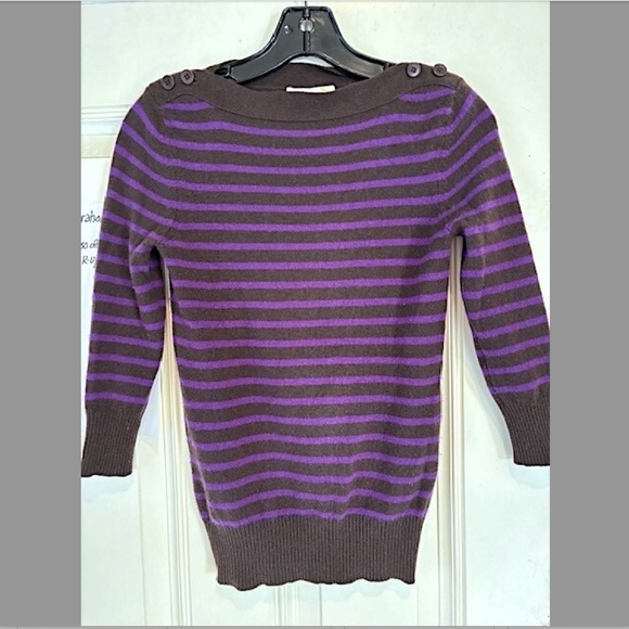 DEMYLEE "Jamie" Striped Cashmere Boatneck Sweater NWOT/sz XS - Picture 9 of 15